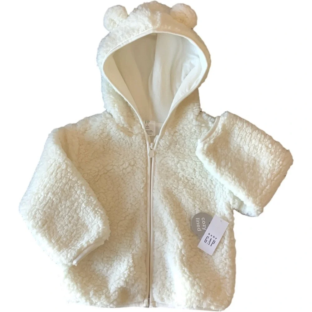 NWT GAP TODDLER SHERPA BEAR JACKET + DINOSAUR T-SHIRT